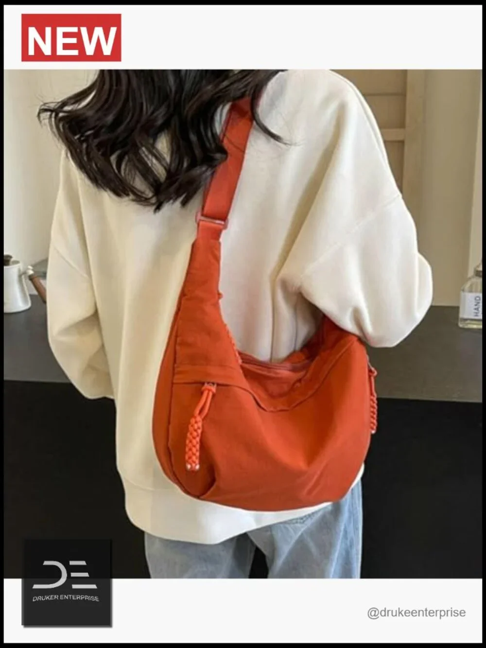 Hobo Crescent Shoulder Bag Crossbody Corduroy Nylon Canvas Slouchy Dumpling